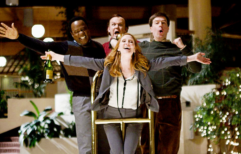 Anne Heche with Isiah Whitlock Jr., John C. Reilly, Ed Helms 